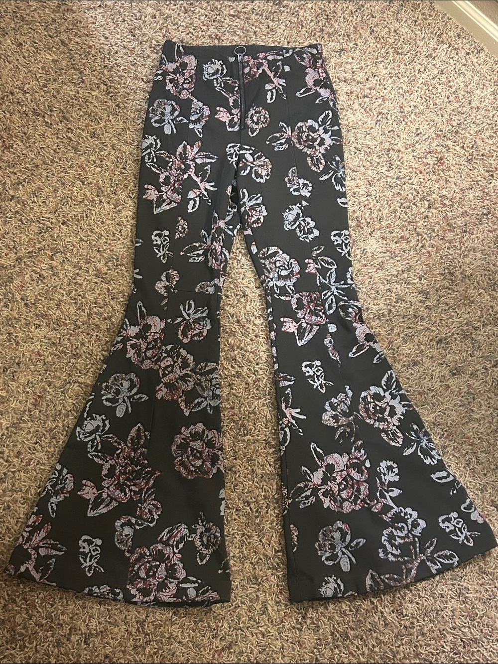 Free People Black High-Waist Bell Bottoms